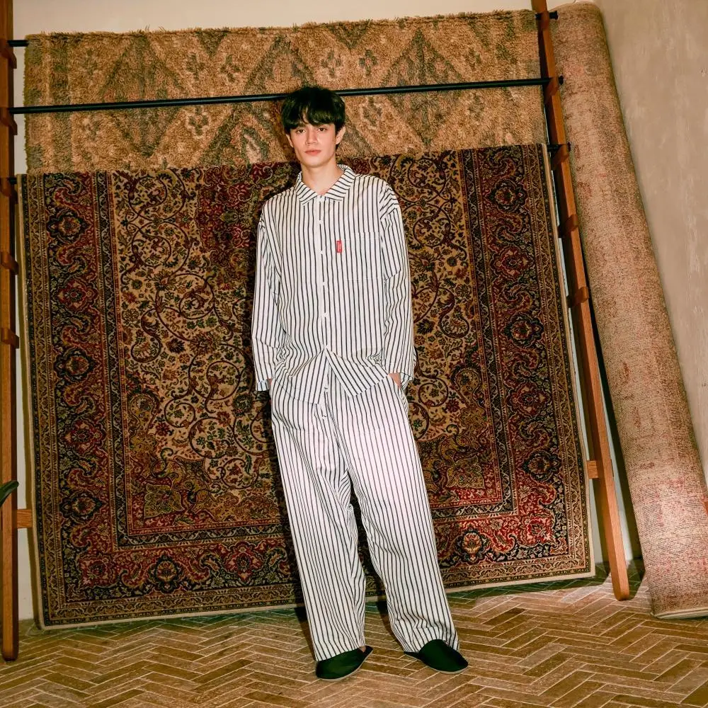 Furless pajamas[Long] - Brown Stripe 상세페이지 10